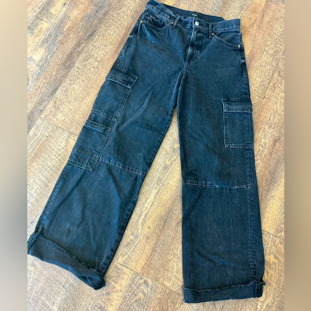 Women's Express Black Cargo Jeans